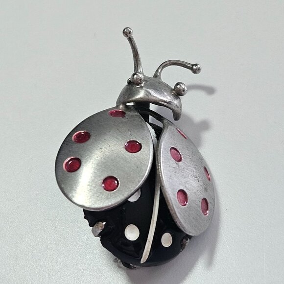 ***Last Chance!! Final Sale*** Beau Sterling Silver Vintage Lady Bug Brooch - Picture 9 of 10